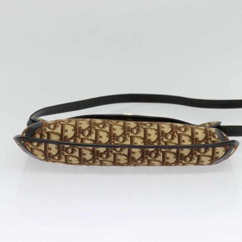 DIOR Trotter Canvas Shoulder Bag Brown Gold - Picture 9 of 12